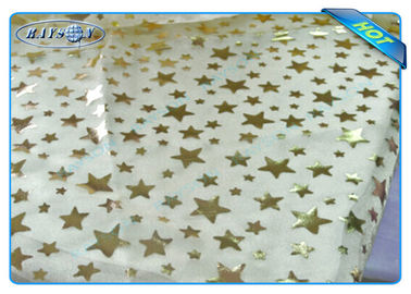 Rotolo/pezzo non tessuti della tovaglia stampati stella dorata di Diposable per la decorazione di Natale