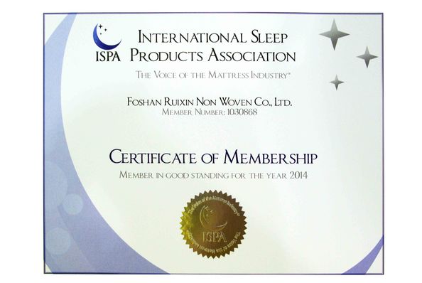 La Cina FOSHAN RUIXIN NON WOVEN CO.,LTD Certificazioni